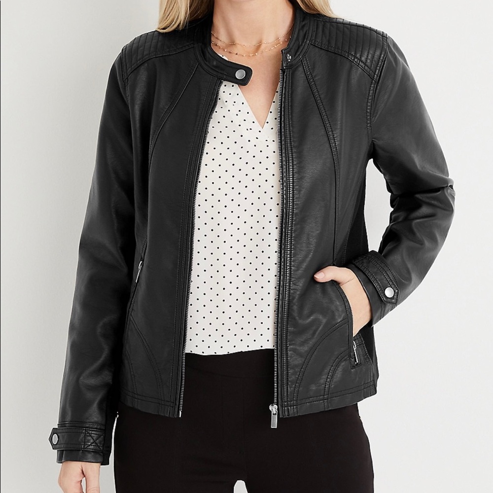Maurices. XL. Black Faux Leather Jacket.
